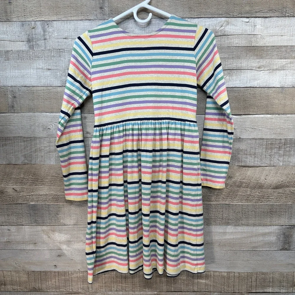 Hanna Andersson Girls Striped Long Sleeve Dress Size‎ 140 cm Multicolor Cotton